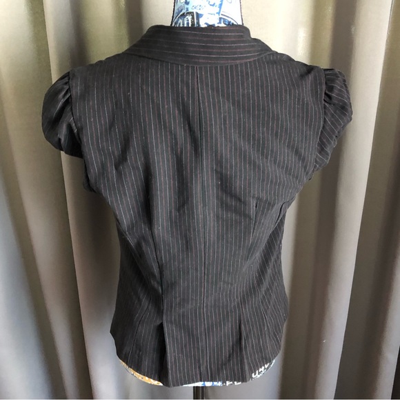 AGB Cap Sleeve Jewel Button Front Blazer Jacket - Picture 7 of 13